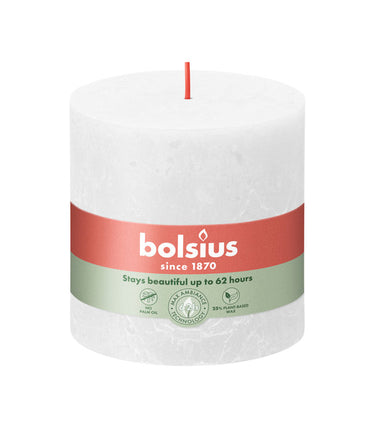 Bolsius rustiek stompkaars cloudy white ø100x100 mm 62 uur (3 stuks)