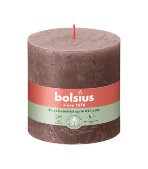 Bolsius rustiek stompkaars rustic taupe ø100x100 mm 62 uur (3 stuks)