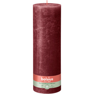 Bolsius rustiek stompkaars velvet red ø100x300 mm 200 uur (4 stuks)