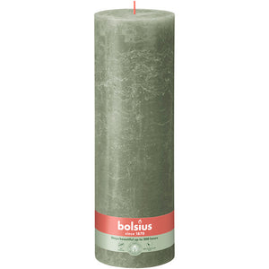 Bolsius rustiek stompkaars fresh olive ø100x300 mm 200 uur (4 stuks)