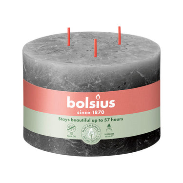 Bolsius kaars 3 lonten stormy grey ø140x90 mm 57 uur (2 stuks)