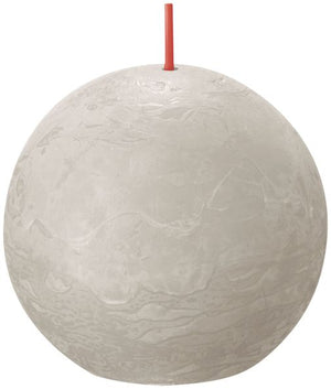 Bolsius rustiek bolkaars sandy grey ø76 mm 25 uur (6 stuks)