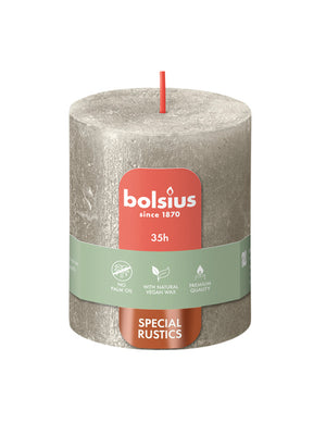 Bolsius stompkaars shimmer champagne ø68x80 mm 35 uur (4 stuks)