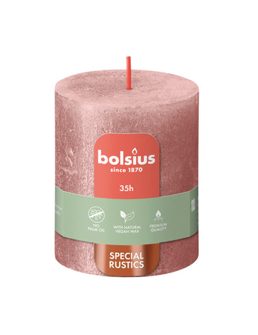 Bolsius stompkaars shimmer pink ø68x80 mm 35 uur (4 stuks)