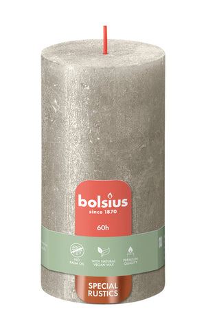 Bolsius stompkaars shimmer champagne ø68x130 mm 60 uur (4 stuks)