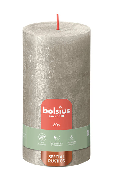 Bolsius stompkaars shimmer champagne ø68x130 mm 60 uur (4 stuks)