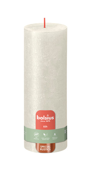 Bolsius stompkaars shimmer ivory ø68x190 mm 85 uur (4 stuks)