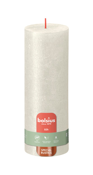 Bolsius Bolsius Stompkaarsen rustiek Shimmer 4 st 190x68 mm ivoorkleurig