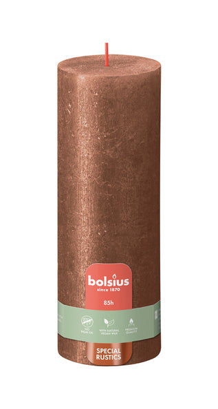Bolsius stompkaars shimmer copper ø68x190 mm 85 uur (4 stuks)