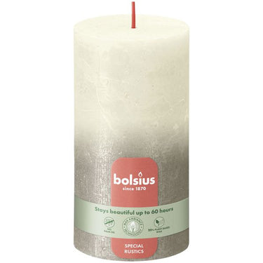 Bolsius stompkaars soft pearl + champagne ø68x130 mm 60 uur (4 stuks)