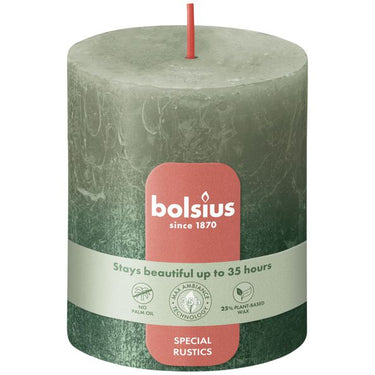 Bolsius stompkaars fresh olive + metallic green ø68x80 mm 35 uur (4 stuks)