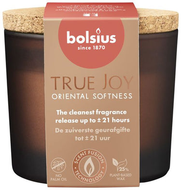 Bolsius geurglas met kurkdeksel true joy oriental soft ø83x66 mm 21 uur (6 stuks)