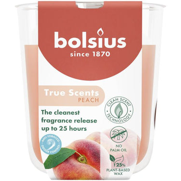 Bolsius geurglas true scents peach ø73x80 mm 25 uur (6 stuks)