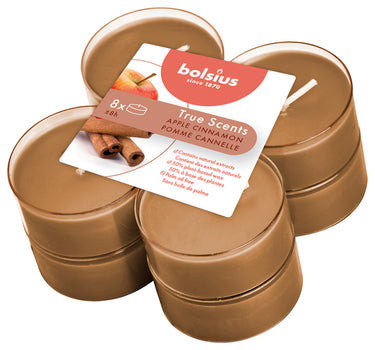 Bolsius maxilichten true scents apple cinnamon ø58x24 mm 8 uur (6x 8 stuks)