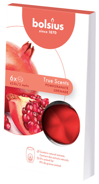 Bolsius wax melts pack true scents pomegranate 25 uur (8x 6 stuks)