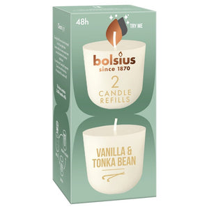 Bolsius cleanlight 2-pack vanilla tonka bean ø57x116 mm (6x 2 stuks)