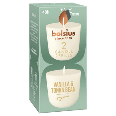 Bolsius cleanlight 2-pack vanilla tonka bean ø57x116 mm (6x 2 stuks)