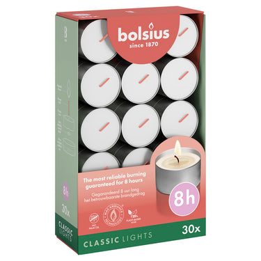 Bolsius theelichten wit ø38x24 mm 8 uur (6x 30 stuks)