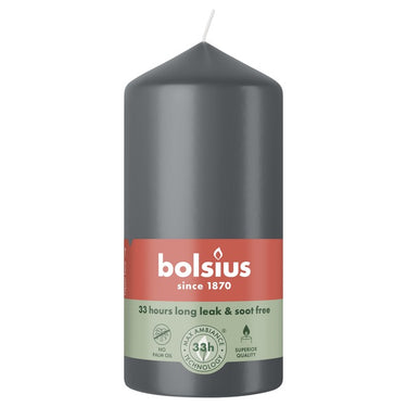 Bolsius stompkaars stormy grey ø58x120 mm 33 uur (6 stuks)