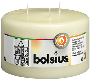 Bolsius mammoetkaars 3 lonten ivoor ø150x100 mm 50 uur (6 stuks)