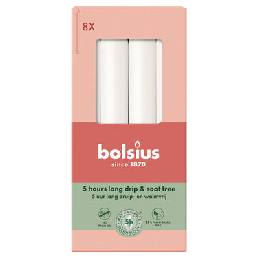 Bolsius dinerkaarsen cloudy white ø20x170 mm 5 uur (4x 8 stuks)