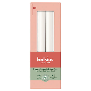 Bolsius dinerkaarsen cloudy white ø20x230 mm 8 uur (4x 8 stuks)