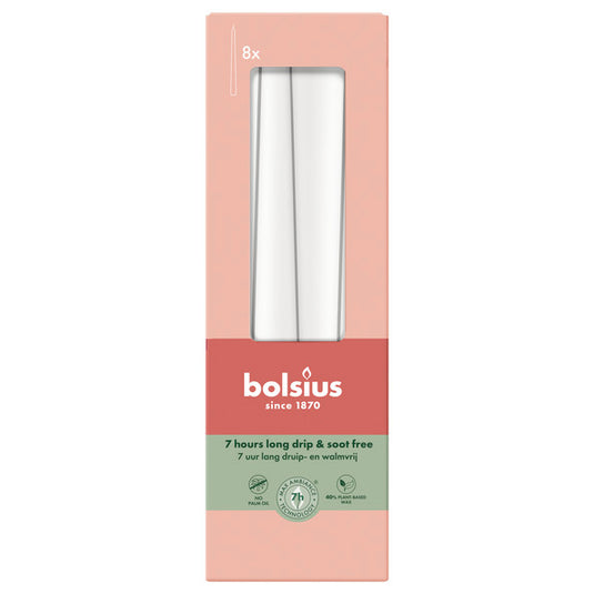 Bolsius gotische kaarsen cloudy white ø24x245 mm 7 uur (8x 4 stuks)