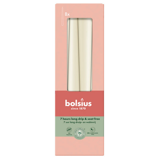 Bolsius gotische kaarsen soft pearl ø24x245 mm 7 uur (8x 4 stuks)