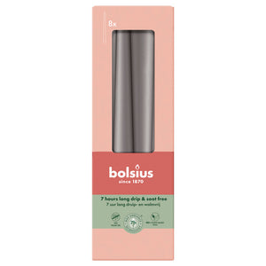 Bolsius gotische kaarsen stormy grey ø24x245 mm 7 uur (8x 4 stuks)