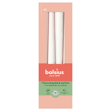 Bolsius gotische kaarsen cloudy white ø24x245 mm 7 uur (8x 4 stuks)
