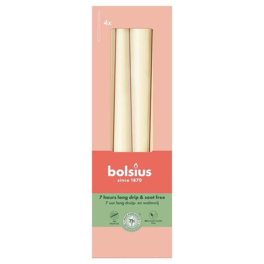 Bolsius gotische kaarsen soft pearl ø24x245 mm 7 uur (8x 4 stuks)