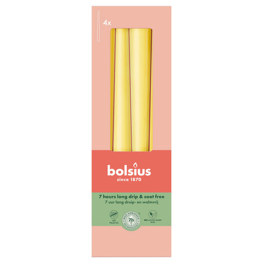 Bolsius gotische kaarsen sunny yellow ø24x245 mm 7 uur (8x 4 stuks)