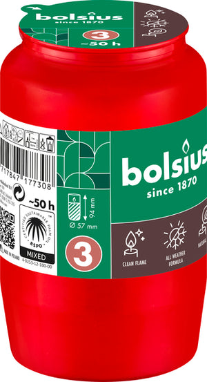 Bolsius compolight nr 3 rood ø57x95 mm 50 uur (20 stuks)