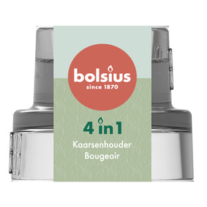 Bolsius 4 in 1 glazen kaarsenhouder rond ø58x40 mm (3 stuks)