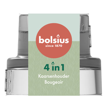 Bolsius 4 in 1 glazen kaarsenhouder rond ø58x40 mm (3 stuks)
