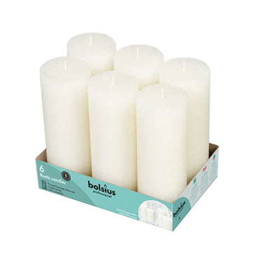 Bolsius professional stompkaars rustiek 190 68 mm 65 branduren zacht paarl (6 stuks)