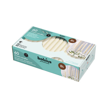 Bolsius professional kroonkaarsen ivoor 200 24mm 8 uur (60 stuks)