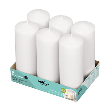 Bolsius professional stompkaarsen 20 7 cm wit 75 branduren (6 stuks)
