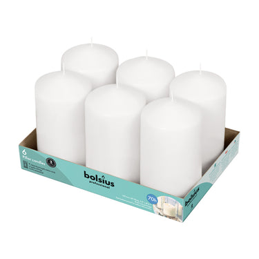 Bolsius professional stompkaarsen 15 8 cm wit 64 branduren (6 stuks)