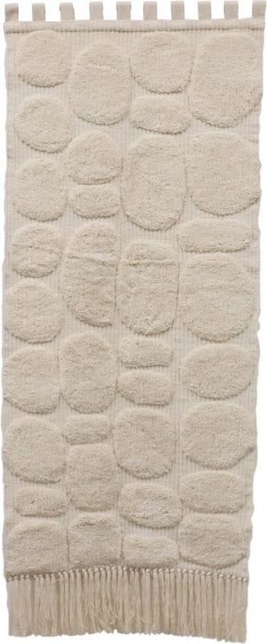 Hd collection wall plaque irregular blocks cotton ivory 77x2x180cm
