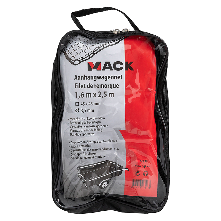 Afbeelding laden in galerijviewer, Mack 1072138 - aanhangwagennet zwart 1,6 x 2,5m | 3 stuks
