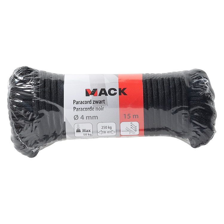 Cargue la imagen en el visor de la galería, Mack 1072112 - paracord zwart 4mm 15m | 5 stuks
