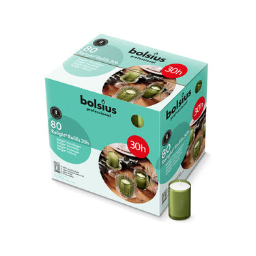Bolsius professional relight navulling olijfgroen ø52x64 mm 30 uur (80 stuks)