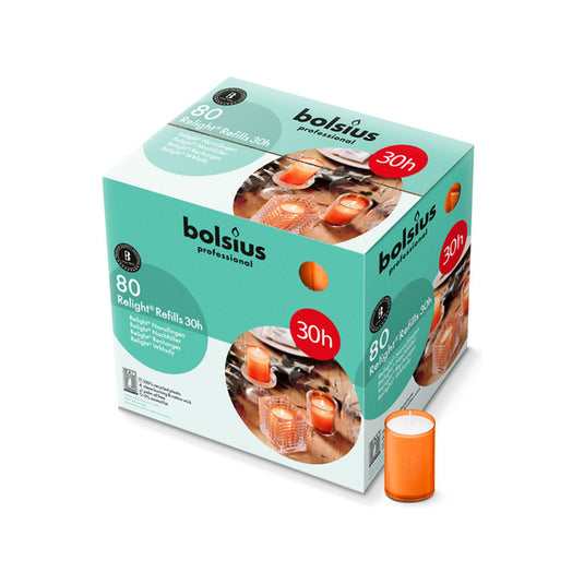 Bolsius professional relight navulling oranje ø52x64 mm 30 uur (80 stuks)