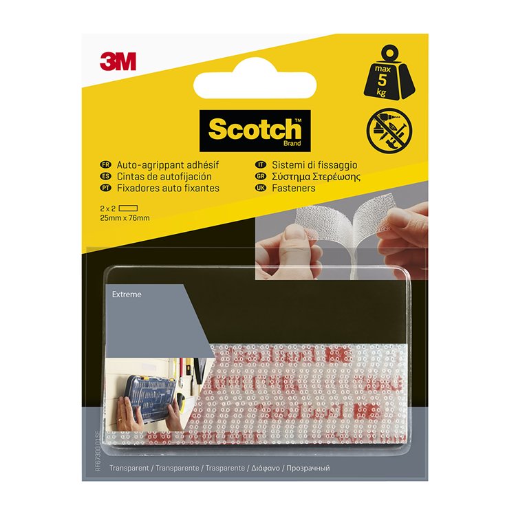 Chargez l'image dans la visionneuse de la galerie, 3m 1075819 - scotch extr. fasteners 25x75mm2sets pak transparant | 6 stuks
