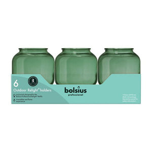 Bolsius professional relight houder olijfgroen sphere ø74x87 mm (6 stuks)