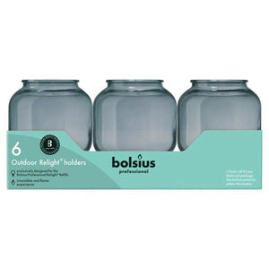 Bolsius relight houder sphere grijs (6 stuks)