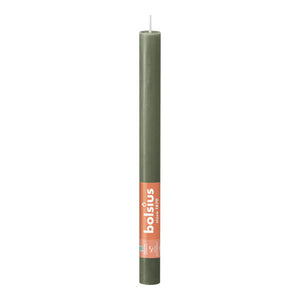 Bolsius dinerkaars rustiek 270 23 fris olijf (8x 8 stuks)