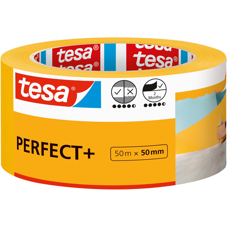 Afbeelding laden in galerijviewer, Tesa schilderstape perfect+ afplaktape dun washi papier nauwkeurig schilderen – 50m x 50mm
