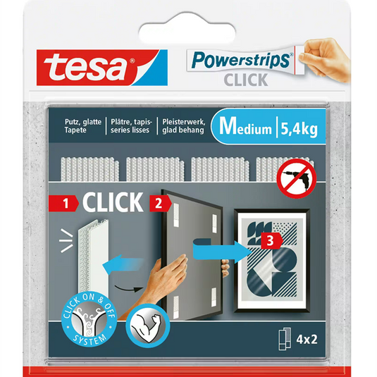 Tesa 1074193 - powerstrips click 4x2 m | 10 stuks